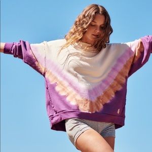 Free People Ombré Metti Crew Neck Sweatshirt